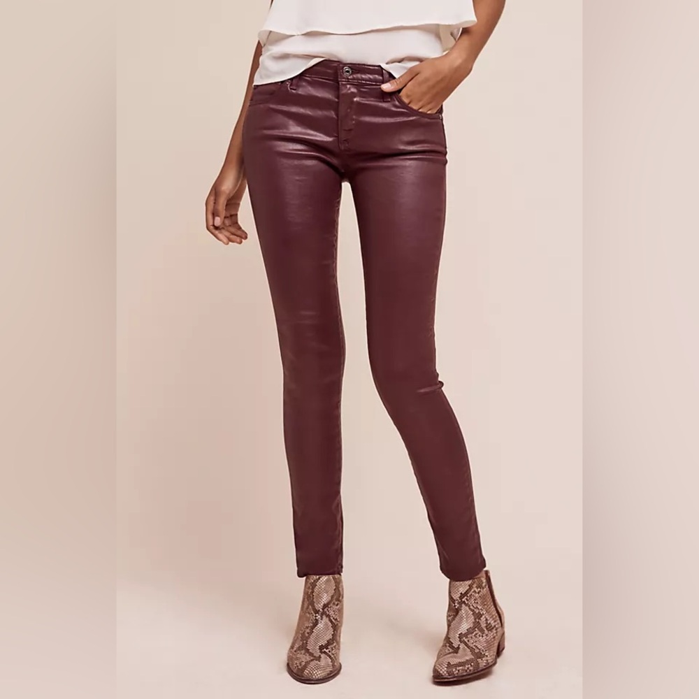 AG Adriano‎ Goldschmied The Legging Ankle Wine Coated Skinny Jeans 28